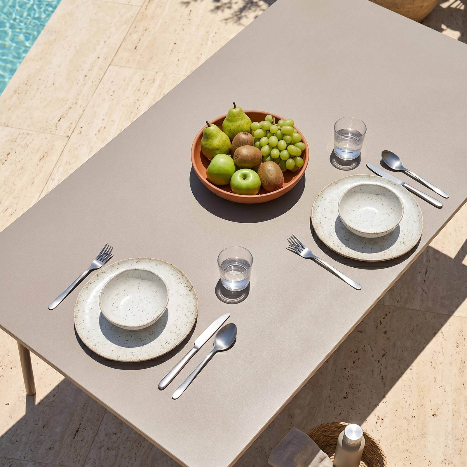 Gartentisch aus Metall, 8 Personen, 180x90 cm