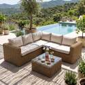 Gartenlounge-Set Ecksofa aus geflochtenem Harz für 5 Sitzen Modulare mit 1 Couchtisch