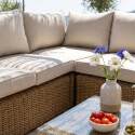 Gartenlounge-Set Ecksofa aus geflochtenem Harz für 5 Sitzen Modulare mit 1 Couchtisch