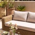 Gartenlounge-Set aus geflochtenem Harz für 6 Sitzen mit 2 Sofa, 2 Sesseln und 1 Couchtisch