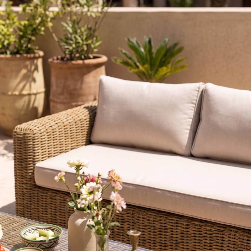 Gartenlounge-Set aus geflochtenem Harz für 6 Sitzen mit 2 Sofa, 2 Sesseln und 1 Couchtisch (2/9)