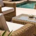 Gartenlounge-Set aus geflochtenem Harz für 8 Sitzen mit 2 Sofa, 2 Sesseln und 1 Couchtisch