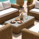 Gartenlounge-Set aus geflochtenem Harz für 8 Sitzen mit 2 Sofa, 2 Sesseln und 1 Couchtisch