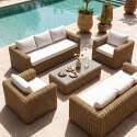 Gartenlounge-Set aus geflochtenem Harz für 8 Sitzen mit 2 Sofa, 2 Sesseln und 1 Couchtisch
