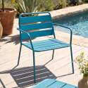 Gartenlounge-Set aus Metall für 4 Sitzen mit 1 Sofa, 2 Sesseln und 1 Couchtisch