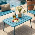 Gartenlounge-Set aus Metall für 4 Sitzen mit 1 Sofa, 2 Sesseln und 1 Couchtisch