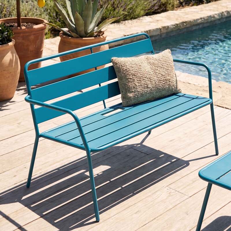 Gartenlounge-Set aus Metall für 4 Sitzen mit 1 Sofa, 2 Sesseln und 1 Couchtisch (4/10)