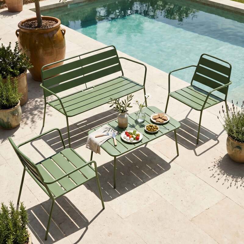 Gartensessel niedrig aus Metall (6/7)