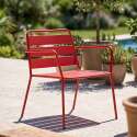 Gartensessel niedrig aus Metall