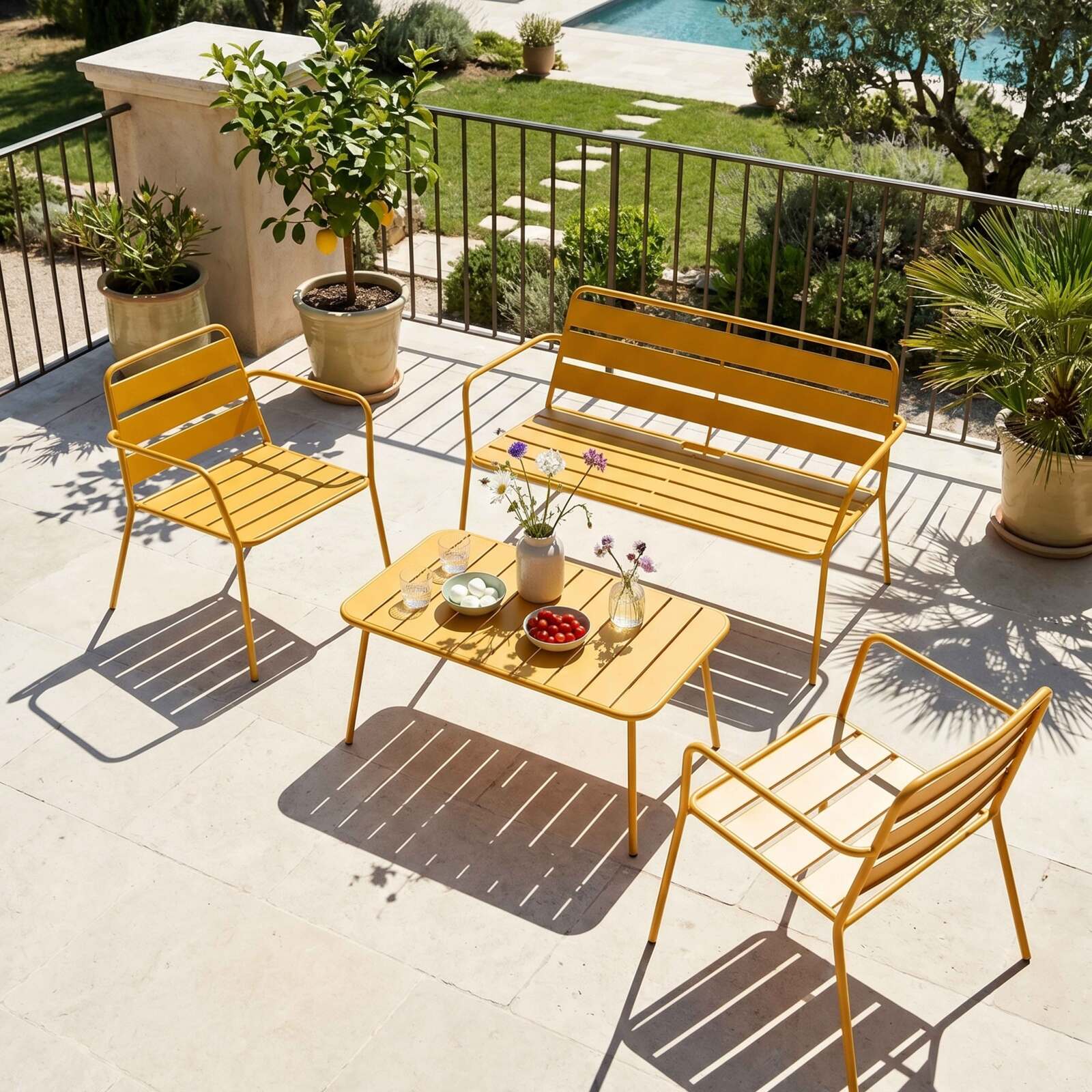 Gartensofa aus Metall