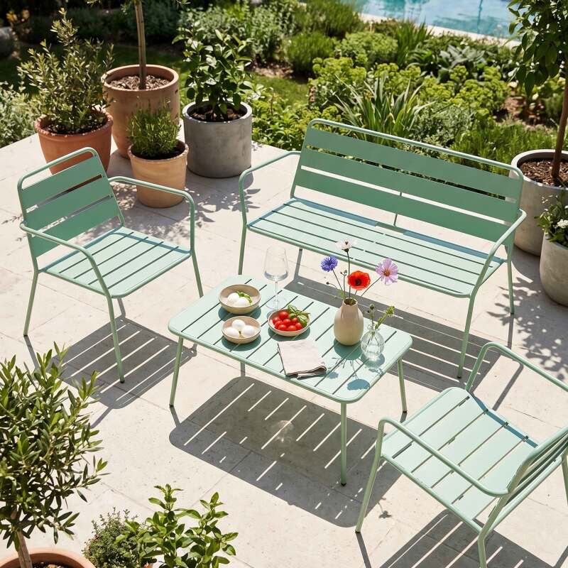 Gartensofa aus Metall (6/7)