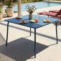 Gartentisch Quadratisch aus Metall, 8 Personen, 120x120 cm