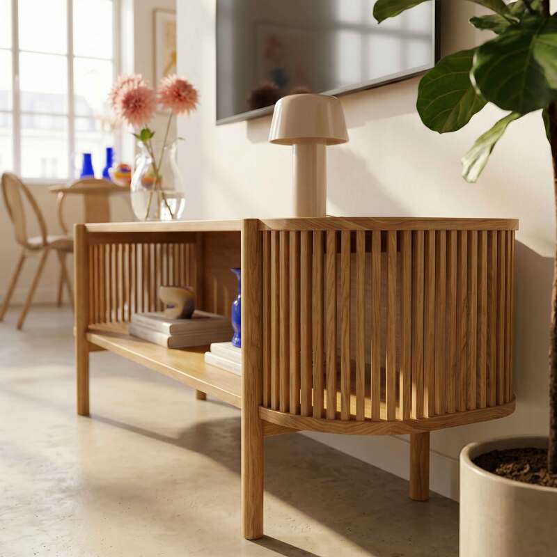 Lowboard in Holzoptik, 160 cm, Boho-Stil (3/8)