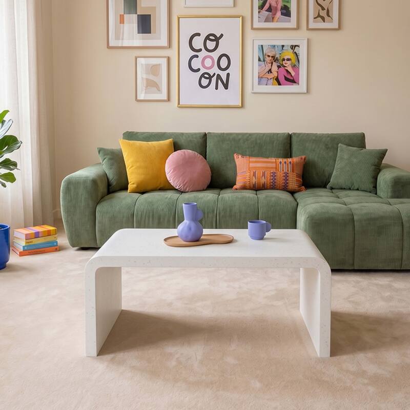 Couchtisch Rechteckig glatte Betonoptik, 100x60x40 cm (2/5)