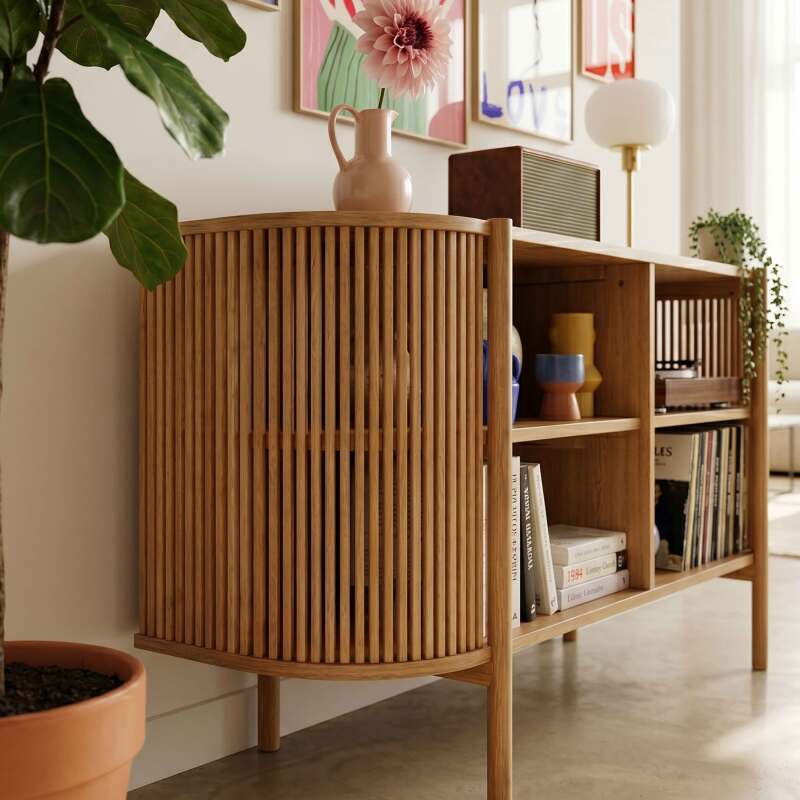Sideboard offen in Holzoptik, 160 cm, Boho-Stil (2/8)