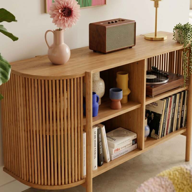 Sideboard offen in Holzoptik, 160 cm, Boho-Stil (3/8)
