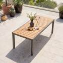 Ausziehbarer Gartentisch Holzoptik aus Aluminium und Polywood 8 bis 14 Personen 200/300x94,5 cm
