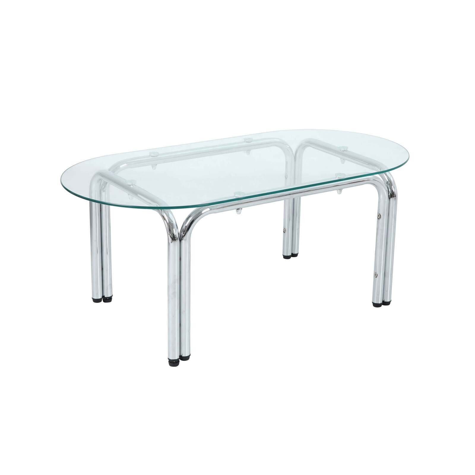 Couchtisch oval, aus gehärtetem Glas, 110x55 cm