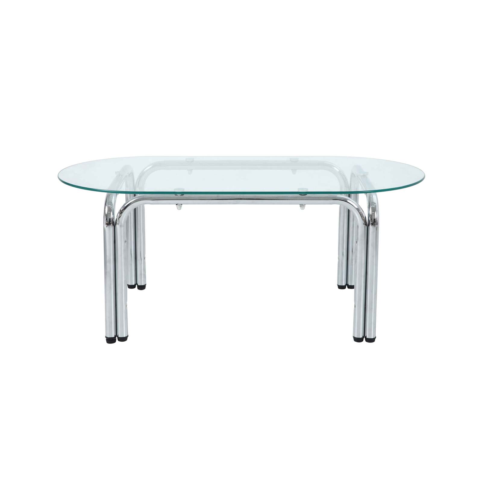 Couchtisch oval, aus gehärtetem Glas, 110x55 cm
