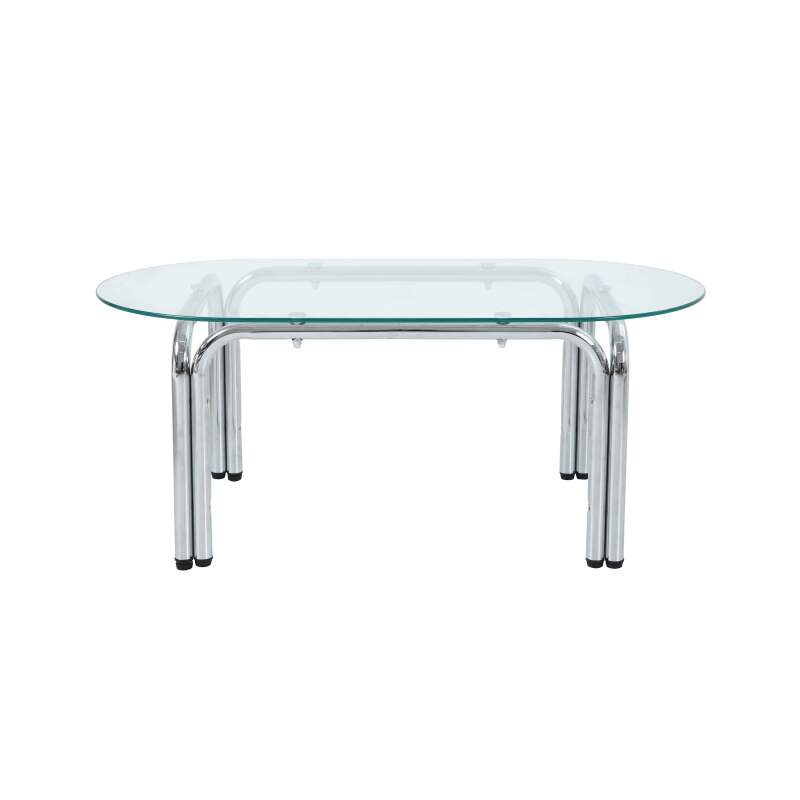 Couchtisch oval, aus gehärtetem Glas, 110x55 cm (4/7)