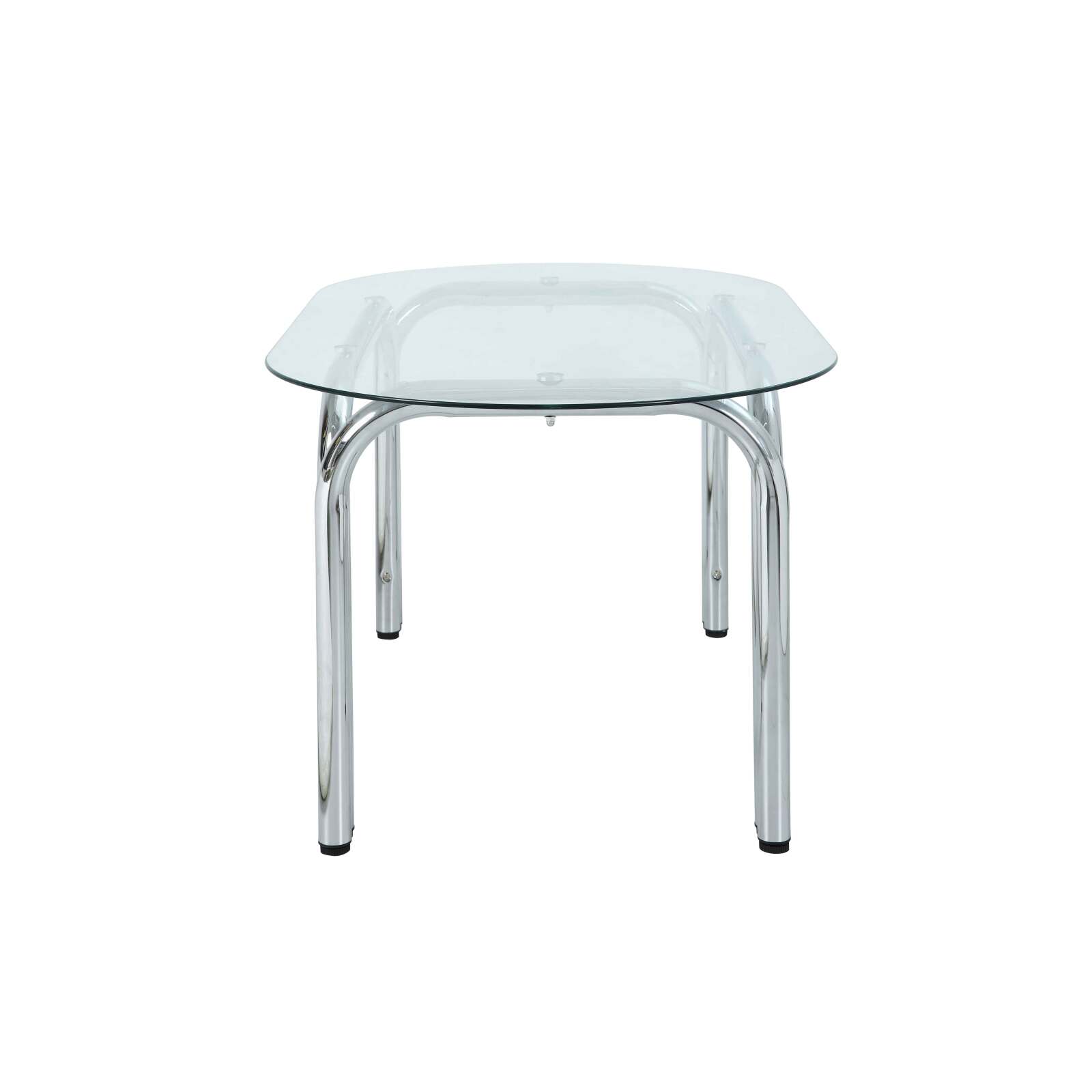 Couchtisch oval, aus gehärtetem Glas, 110x55 cm