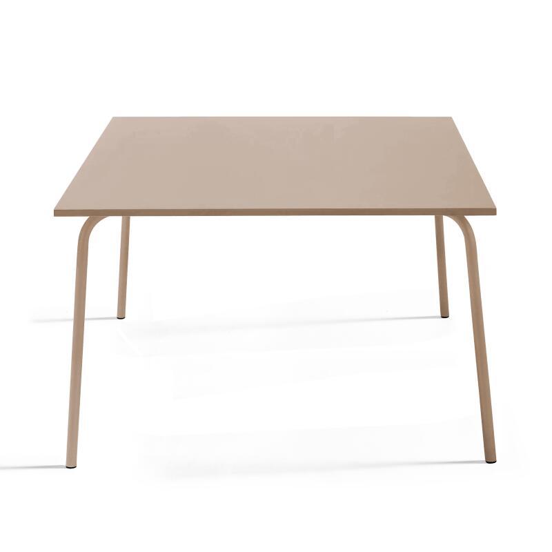 Quadratischer Gartentisch 120 x 120 cm und 4 Metallbänke  (2/6)