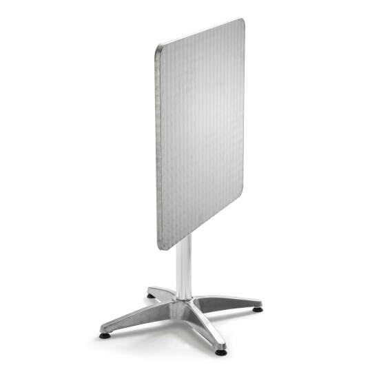 Quadratischer Garten-Tisch (70 x 70 cm) aus neigbarem Aluminium