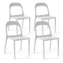 Set von 4 stapelbaren Gartenstühlen aus Kunststoff 