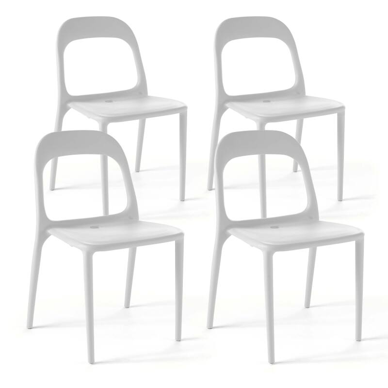 Set von 4 stapelbaren Gartenstühlen aus Kunststoff 
