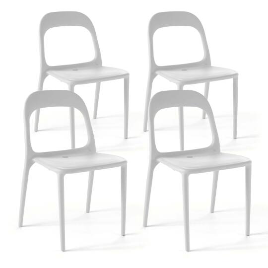 Set von 4 stapelbaren Gartenstühlen aus Kunststoff