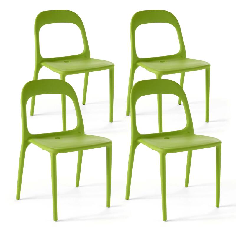 Set von 4 stapelbaren Gartenstühlen aus Kunststoff 
