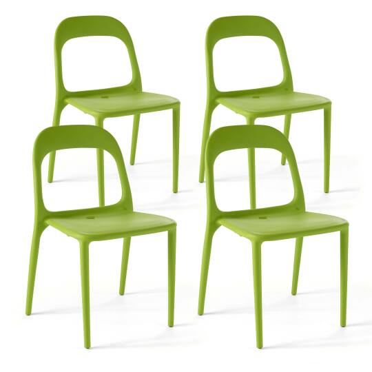 Set von 4 stapelbaren Gartenstühlen aus Kunststoff
