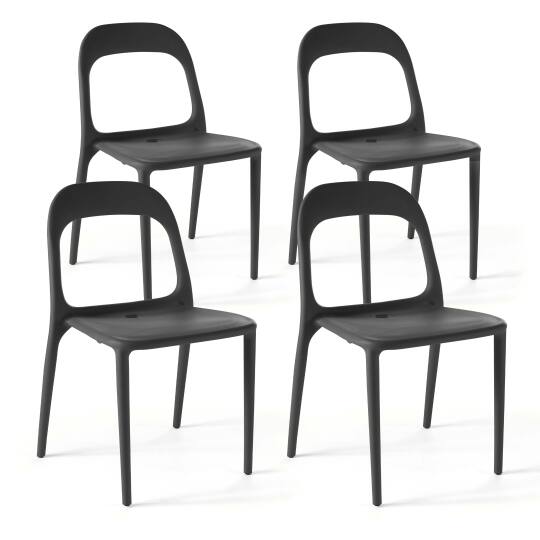 Set von 4 stapelbaren Gartenstühlen aus Kunststoff