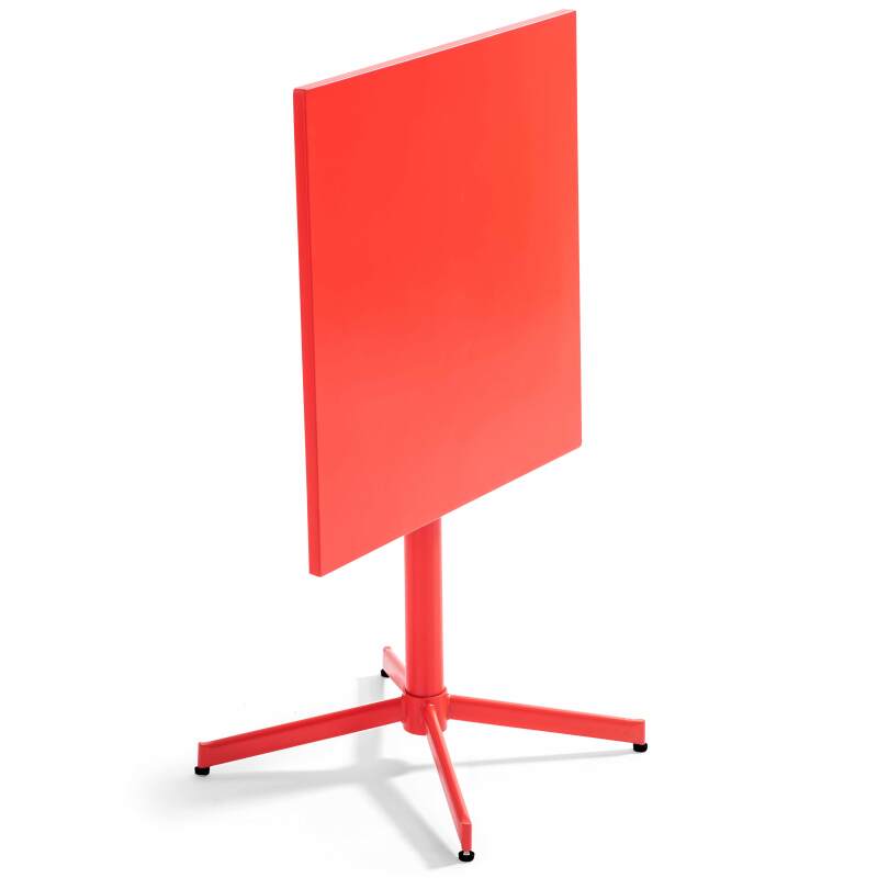 Klappbarer Bistrot-Gartentisch, quadratisch, 70 x 70 cm, aus Metall und 2 Stühle mit Armlehnen
