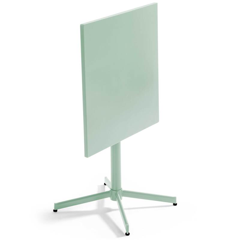 Klappbarer Bistrot-Gartentisch, quadratisch, 70 x 70 cm, aus Metall und 2 Stühle mit Armlehnen
