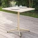 Klappbarer Bistrot-Gartentisch, quadratisch, 70 x 70 cm, aus Metall und 2 Stühle mit Armlehnen