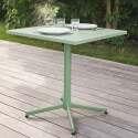 Klappbarer Bistrot-Gartentisch, quadratisch, 70 x 70 cm, aus Metall und 2 Stühle mit Armlehnen