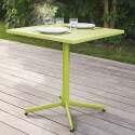 Klappbarer Bistrot-Gartentisch, quadratisch, 70 x 70 cm, aus Metall und 2 Stühle mit Armlehnen
