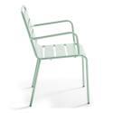 Klappbarer Bistrot-Gartentisch, quadratisch, 70 x 70 cm, aus Metall und 2 Stühle mit Armlehnen