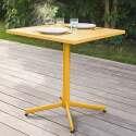 Quadratischer Bistrot-Gartentisch 70 x 70 cm klappbar und 4 Stühle mit Armlehnen aus Metall 