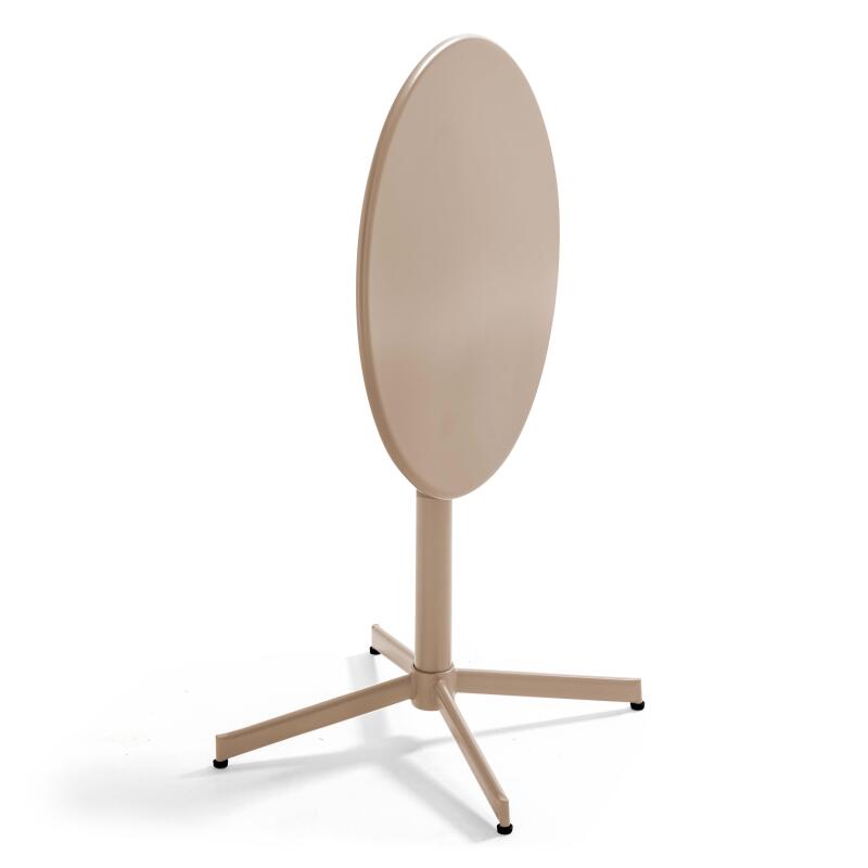 Klappbarer Bistrot-Gartentisch ⌀70 x 72 cm und 4 Stühle mit Armlehnen aus Metall  (4/7)