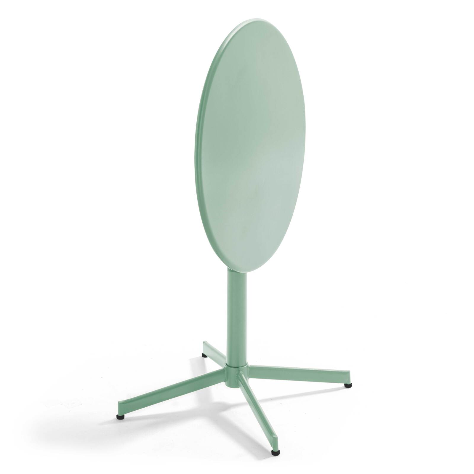 Klappbarer Bistrot-Gartentisch ⌀70 x 72 cm und 4 Stühle mit Armlehnen aus Metall 