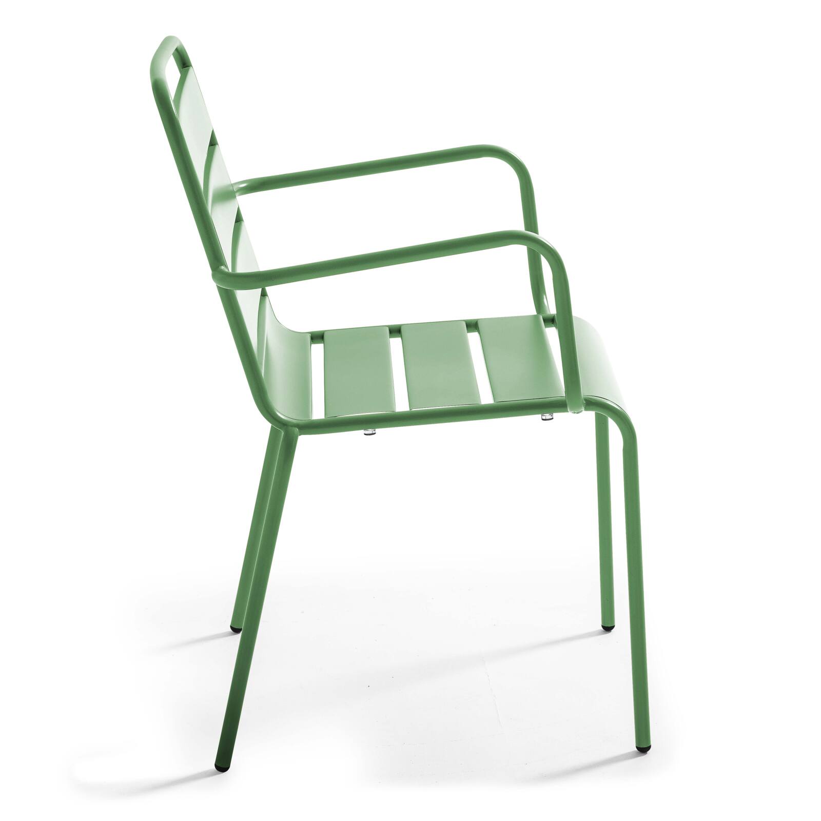 Klappbarer Bistrot-Gartentisch ⌀70 x 72 cm und 4 Stühle mit Armlehnen aus Metall 