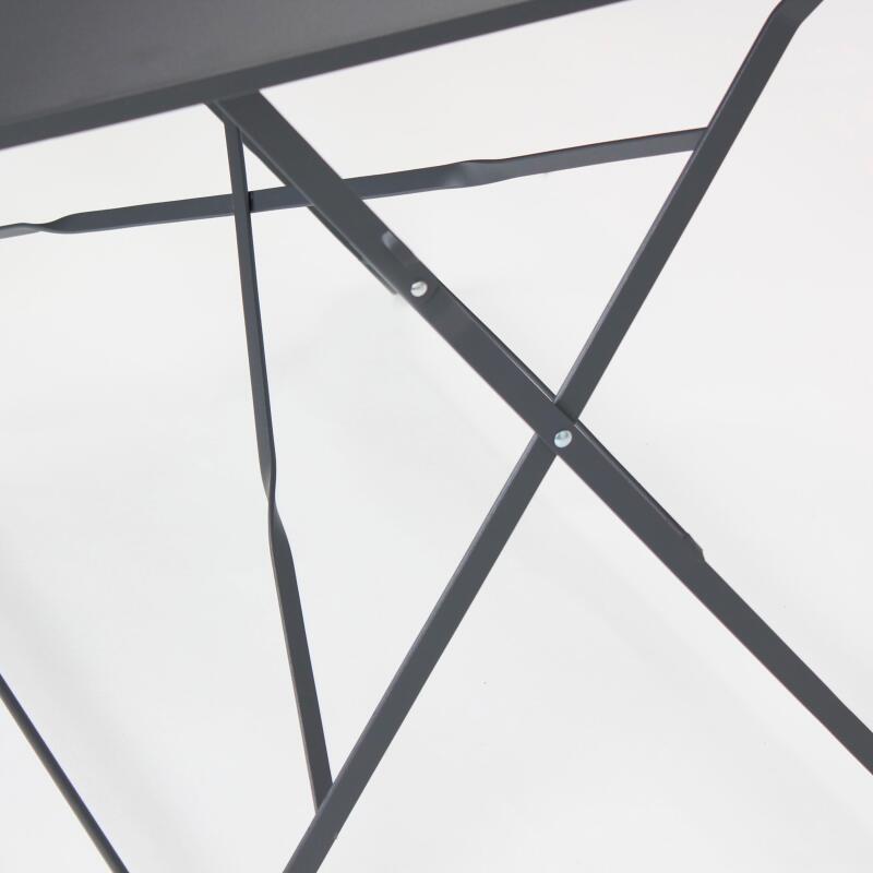 Klappbarer Bistrot-Gartentisch aus Metall (110 x 70 x 71 cm)