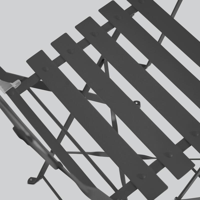 Rechteckiger Gartentisch 110 x 70 cm und 4 klappbare Metallstühle