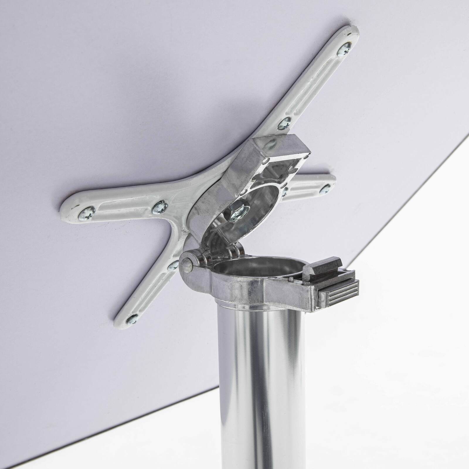 Klappbarer Bistrot-Gartentisch 70 x 70 cm und 4 Stühle mit Armlehnen aus Aluminium 