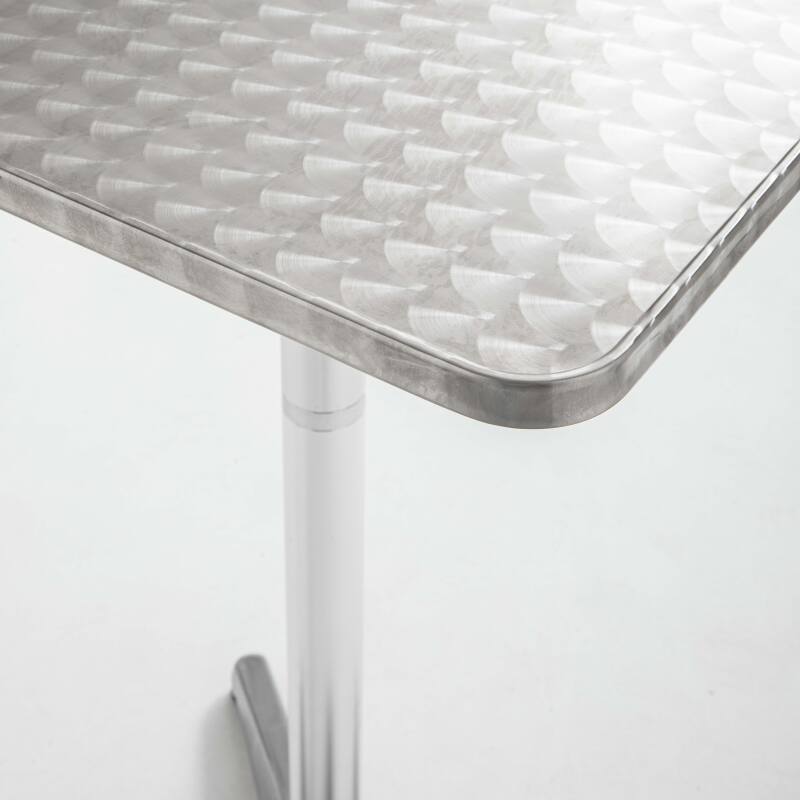 Gartentisch und 2 hohe Stühle aus Aluminium zum Stehen und Essen 