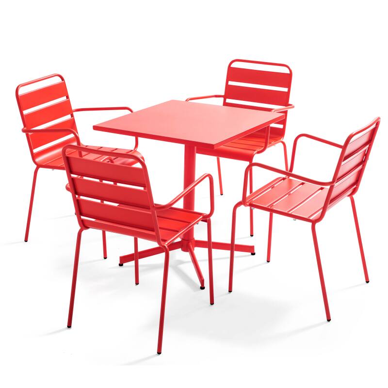 Quadratischer Gartentisch mit klappbarer Tischplatte, 70 x 70 x 72 cm