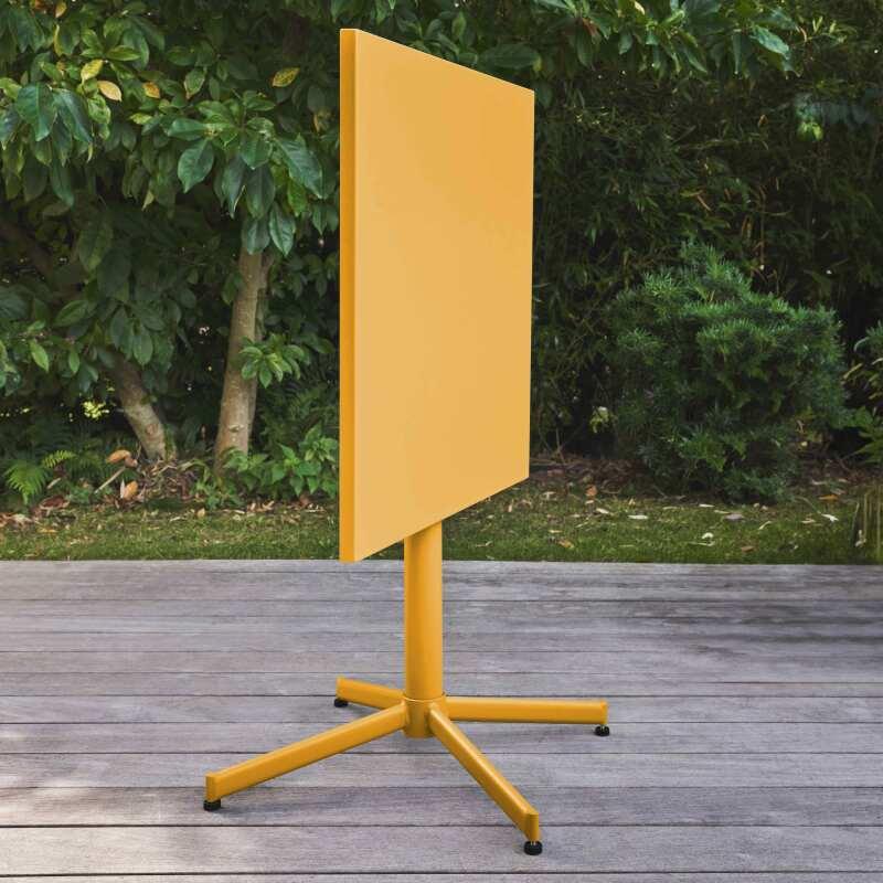 Quadratischer Gartentisch mit klappbarer Tischplatte, 70 x 70 x 72 cm