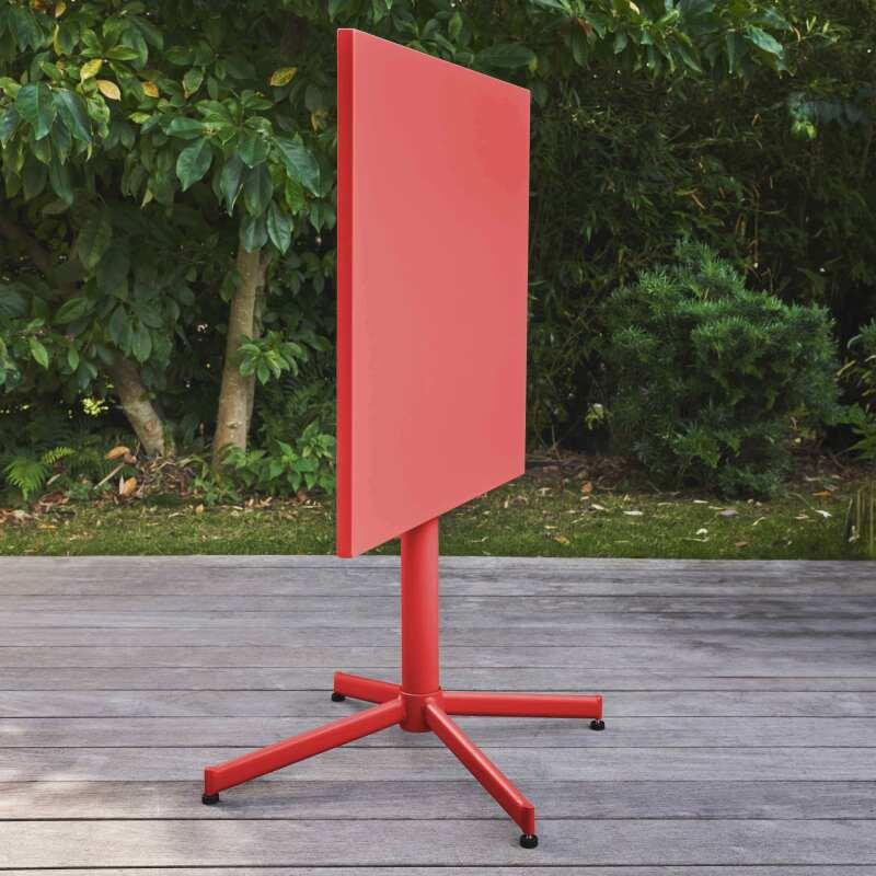 Quadratischer Gartentisch mit klappbarer Tischplatte, 70 x 70 x 72 cm